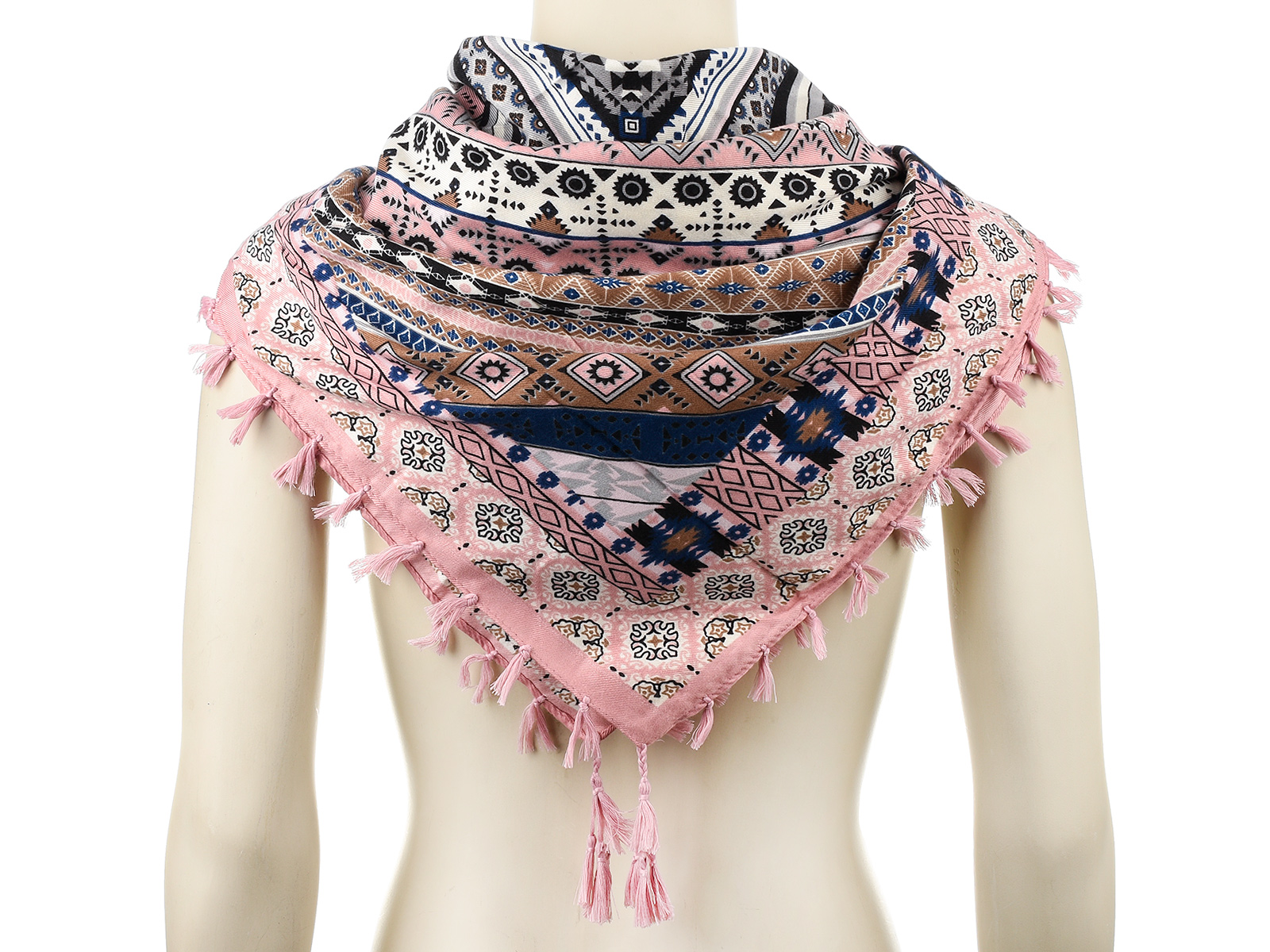 

Duża ludowa chusta frędzle Modna Folk wzór Apaszka