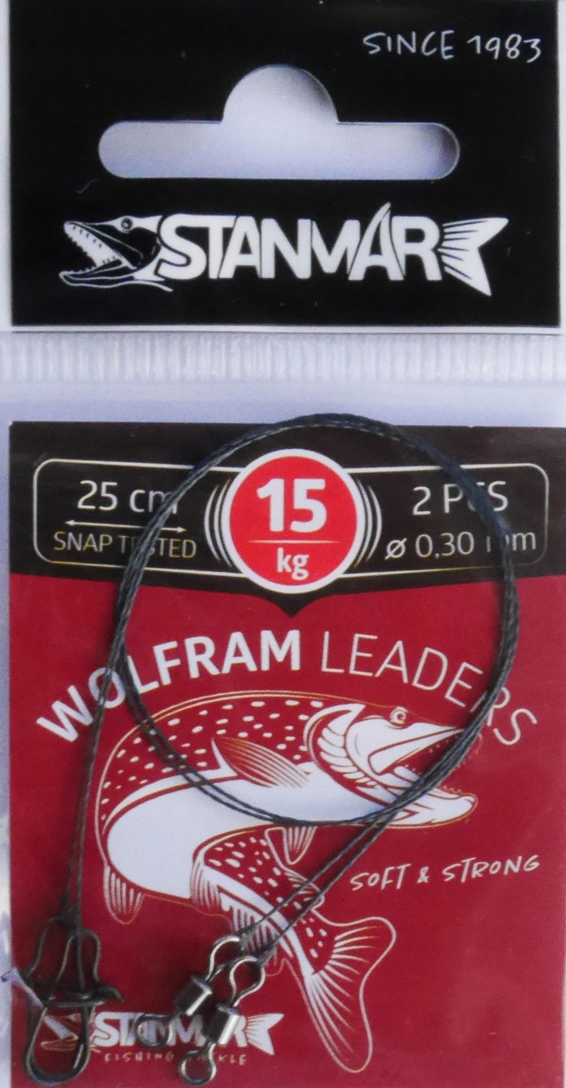 

Przypon WOLFRAMowy Stan-Mar DL 25cm 15kg 2szt