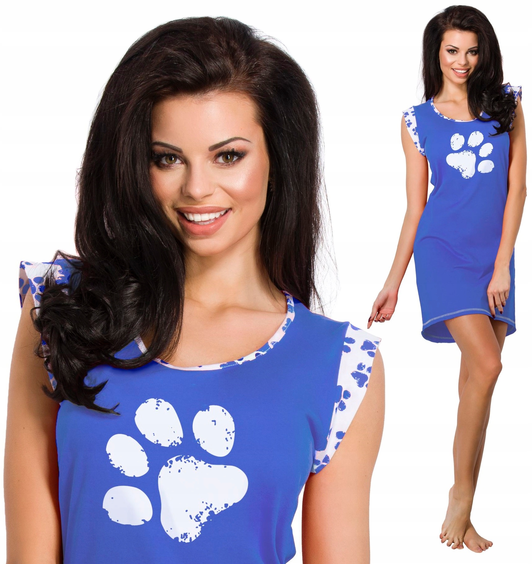 BAWEŁNIANA SPORTOWA KOSZULA NOCNA Z PSIĄ ŁAPKĄ S