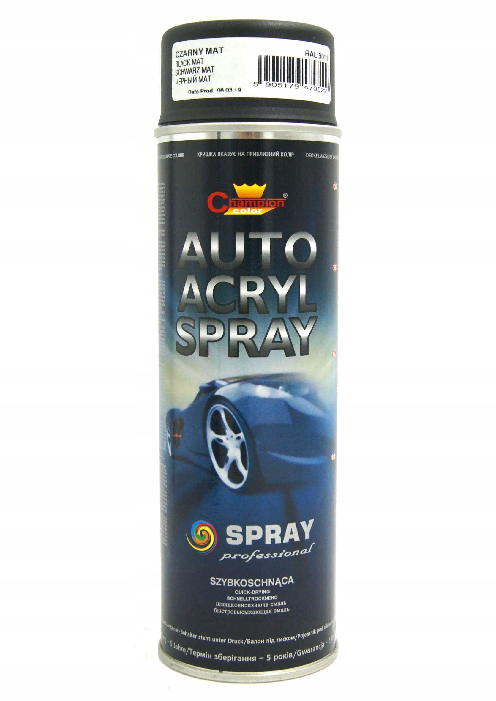 

Auto Acryl Spray 500ML Do Felg Czarny Mat Akryl