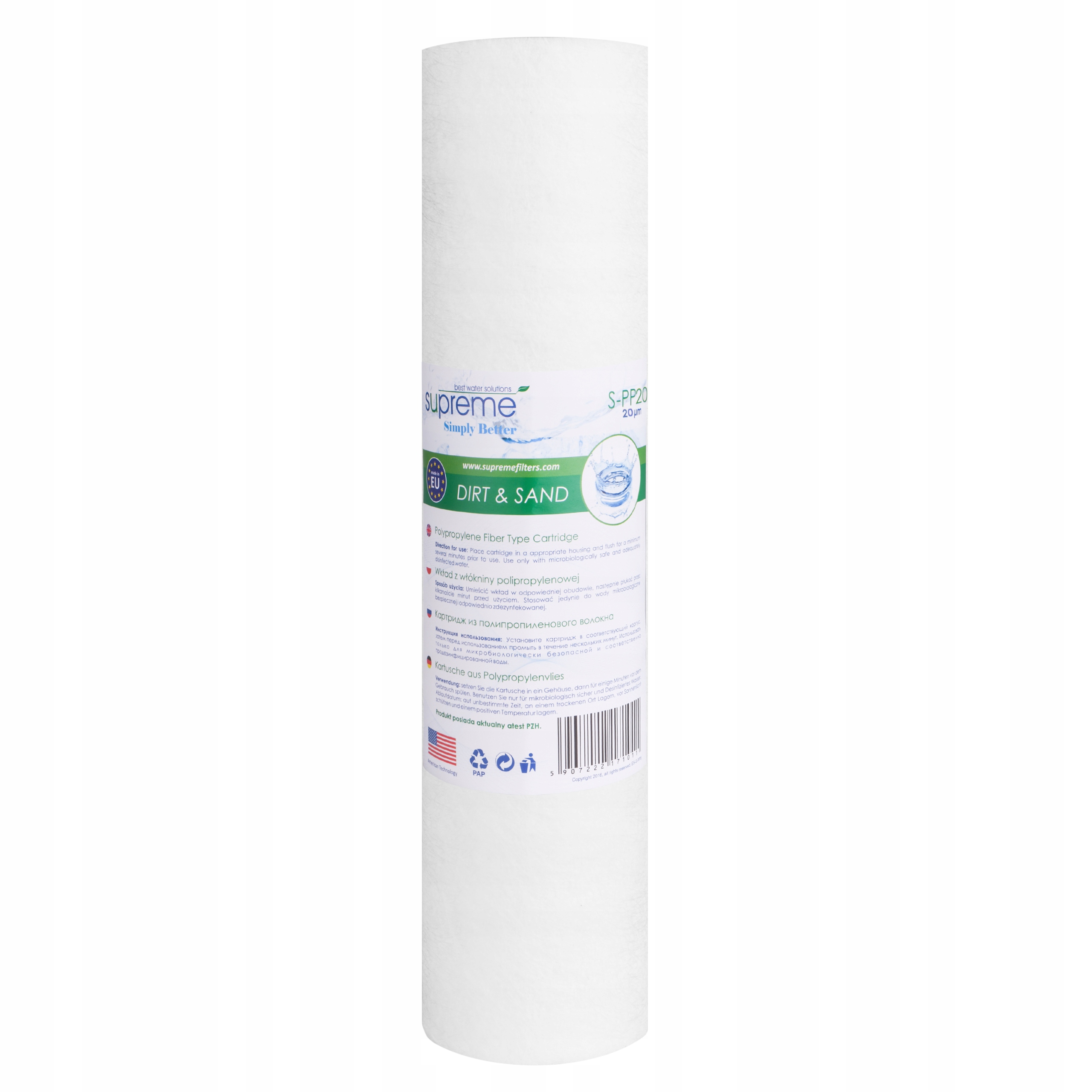 

S-PP20 Wkład Polipropylenowy Supreme Filters 20MIC