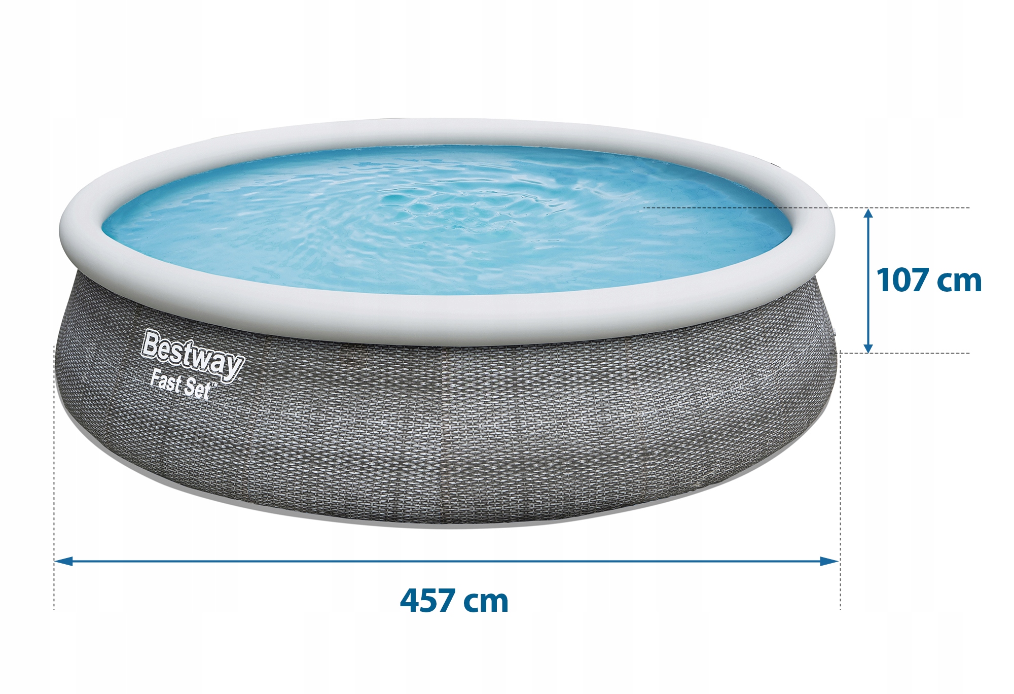 Rozperný bazén okrúhly Bestway 457 x 457 cm, sada filtračných rebríkov
