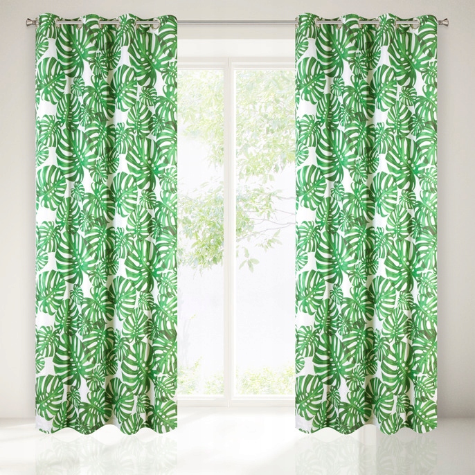 GOTOWE ZASŁONY FIRANY 140 x 250 SUSANNA Wzór roślinny