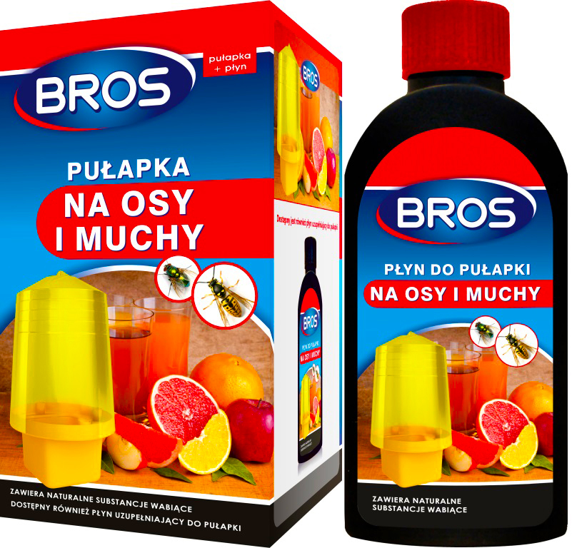 BROS PUŁAPKA NA OSY I MUCHY + PŁYN ZAPAS 200ML