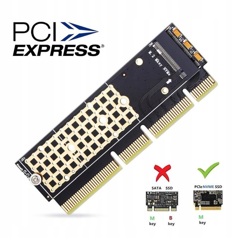 Adapter M.2 NVMe NGFF M Key SSD do PCI-e x4 x8 x16 Marka WulkanCenPL