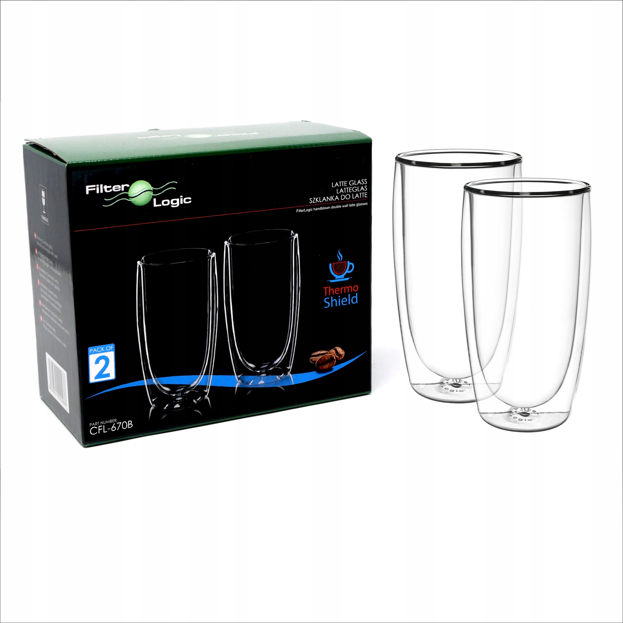 

Zestaw 2x Szklanki Termiczne Do Kawy Latte 370ML