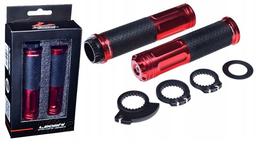 Manžety Červené Leoshi +sada Koncovek Pár