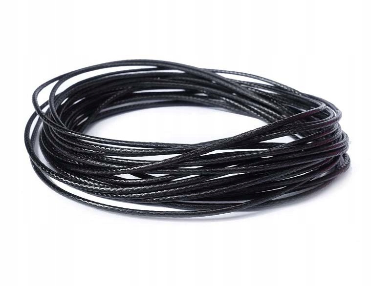 W01 150m Sznurek nylonový voskovaný 1mm Černý