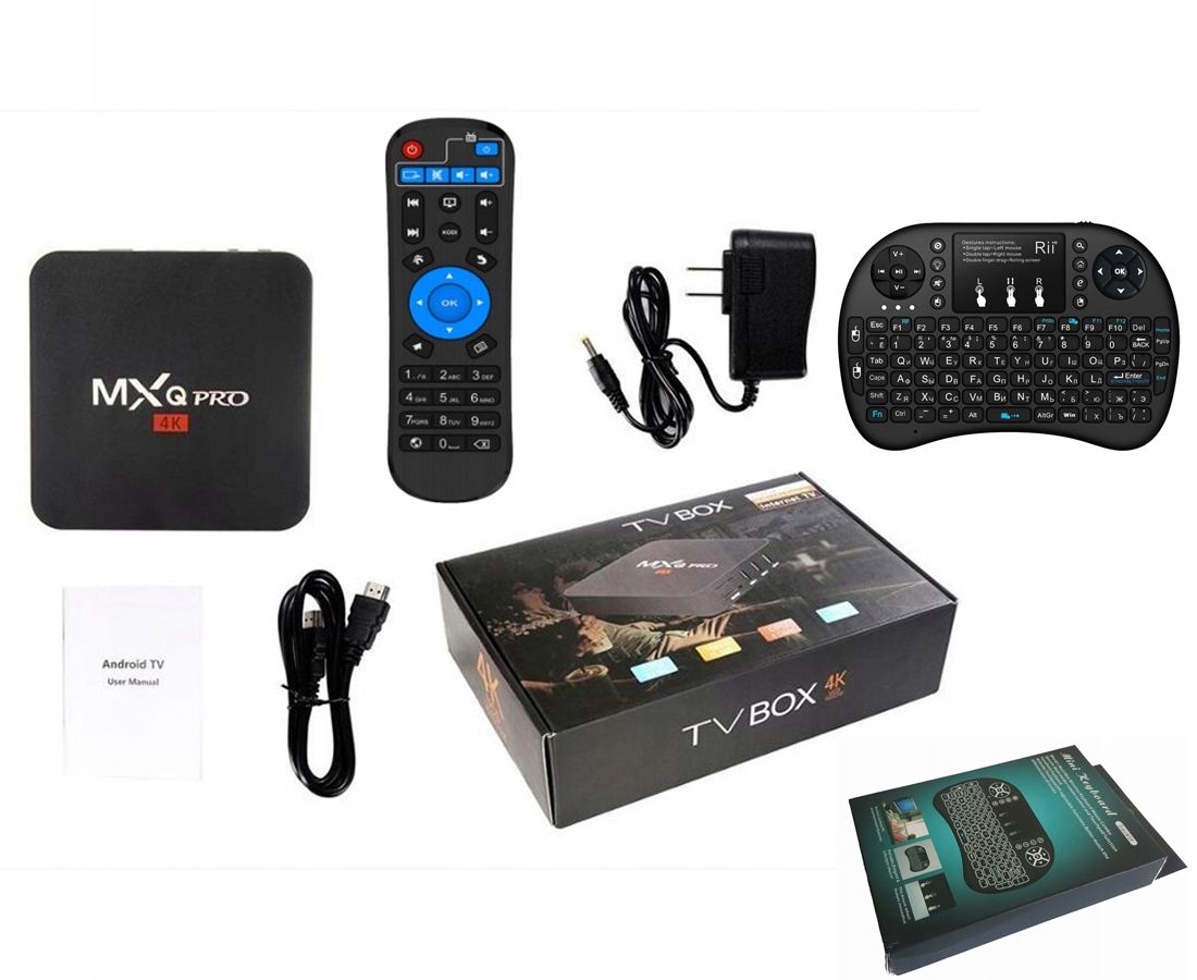 

Mxq Pro Tv Box 2GB/16GB Android 9 Klawiatura i8