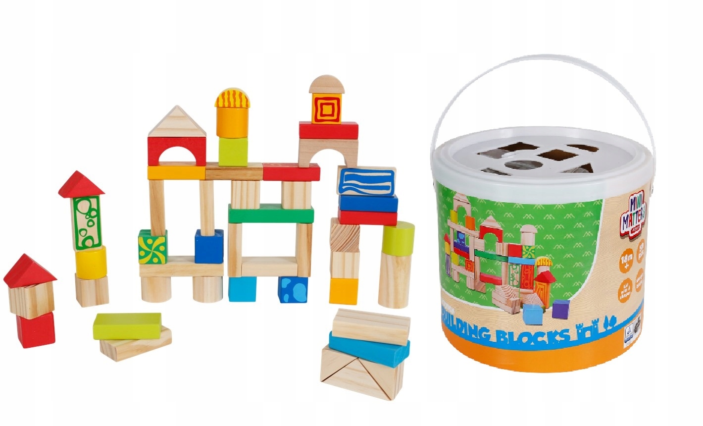 

Zestaw Kolorowe Drewniane Klocki W Wiaderku 50 Szt