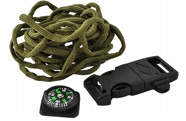 Survival náramek 5v1 Compass Tinder Rope Knife Celková délka 25,5 cm