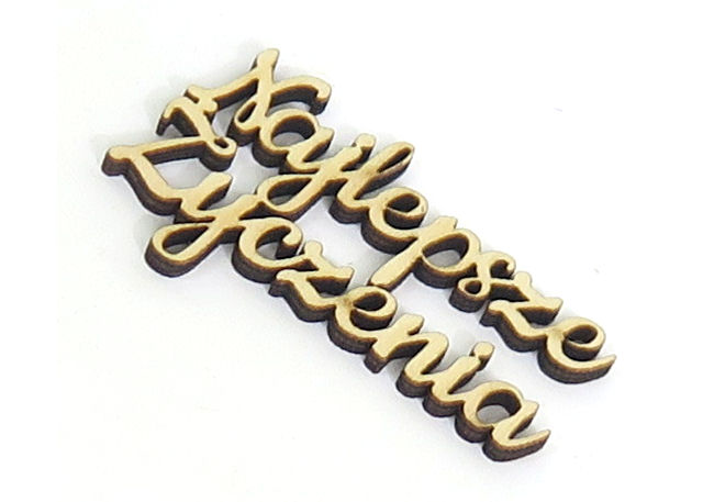 DEKOR OZDOBA NAPIS Najlepsze Życzenia 60x35mm VD46 Marka Scrapdesing