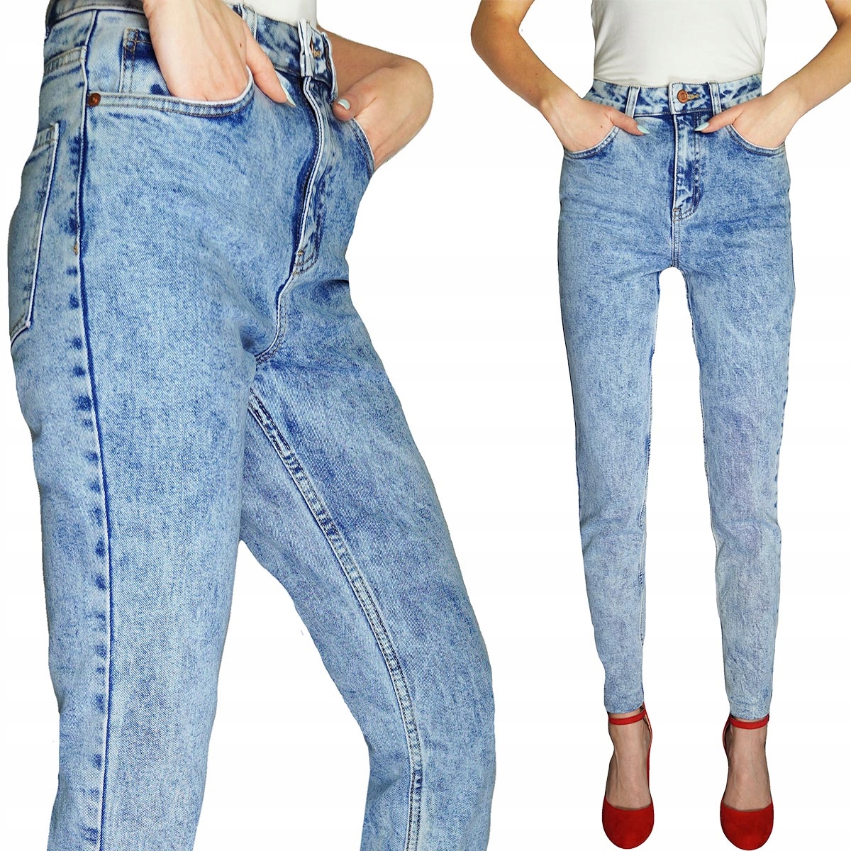 

New Look Damskie Spodnie Jeansy Rurki Melanż S 36