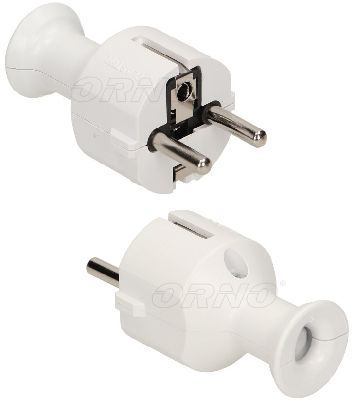 

Wtyczka Prosta 2P+Z Schuko Biała WT-40