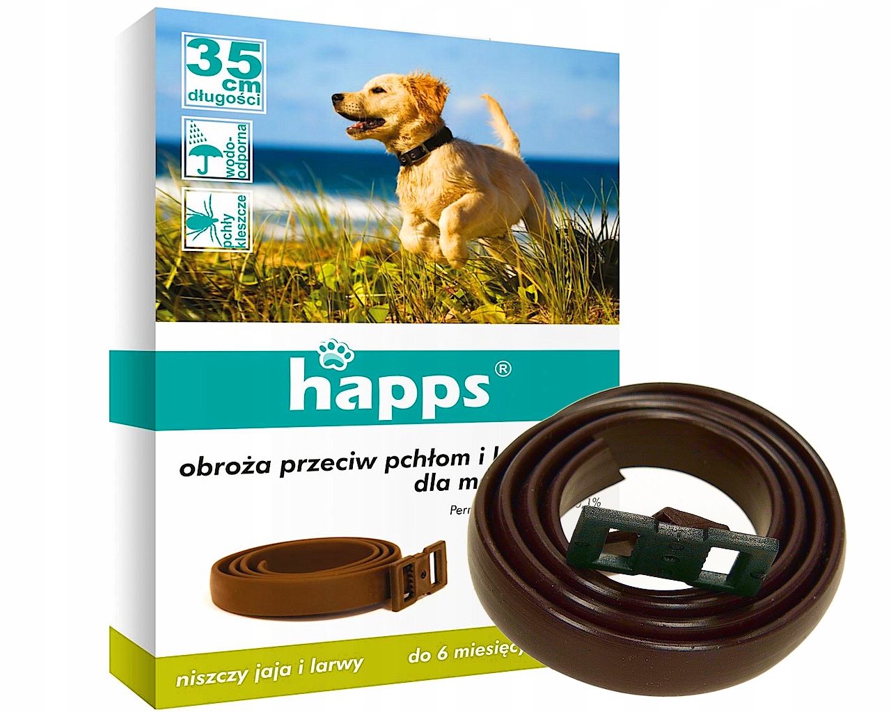 OBROŻA ODSTRASZAJĄCA ELIMINUJĄCA PCHŁY KLESZCZE PASOŻYTY DLA PSA 35CM Kod producenta 411