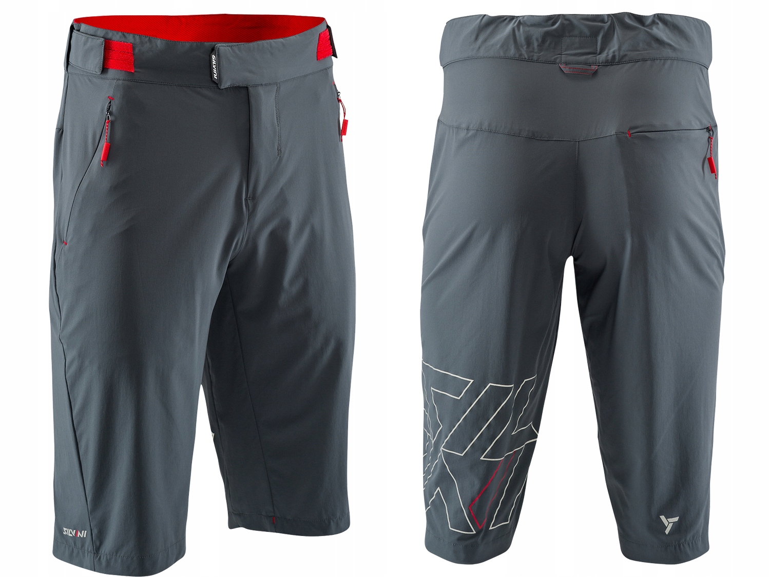 Cyklistické Kraťasy Silvini Talfer sportovní, hnědé/červené, velikost S