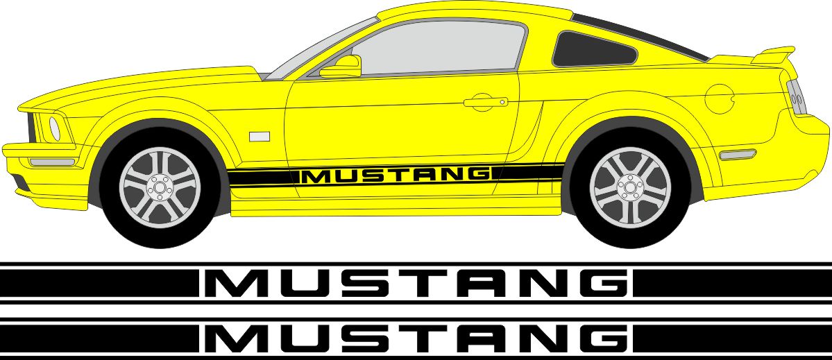 

Naklejki pasy na bok samochodu Ford Mustang wzór 2