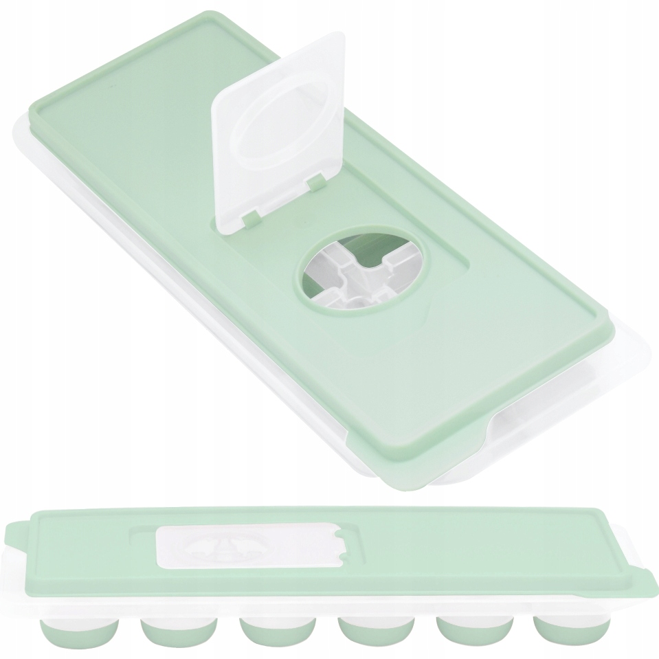 

Foremka Na Kostki Lodu Z Pokrywką Okrągła Miętowa