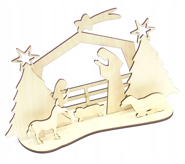 SZOPKA STAJENKA ZE SKLEJKI NA BOŻE NARODZENIE OX35 Marka Laser Scrap