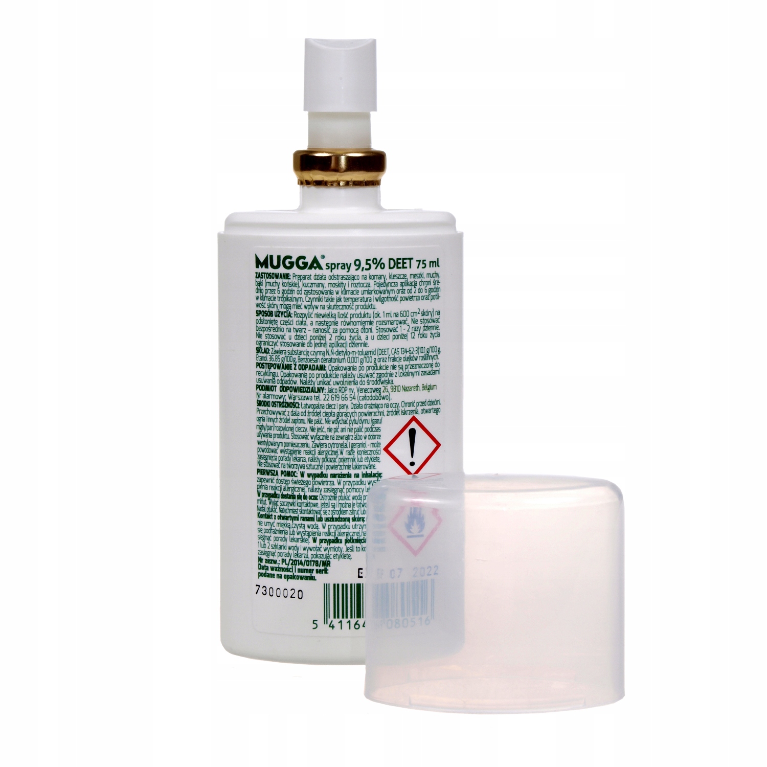 MUGGA SPRAY 9,5% DEET NA KOMARY DLA DZIECI 75ml Kod producenta 7285