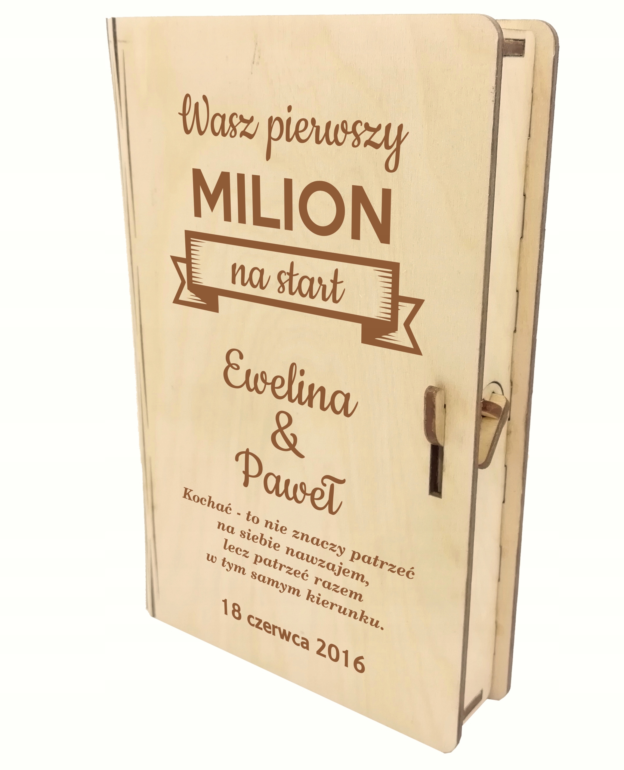 

Drewniane pudełko etui na Pieniądze Ślub Wesele