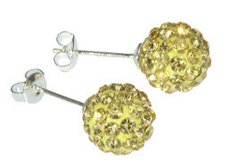20N Kolczyki Shamballa Cyrkonie 10mm