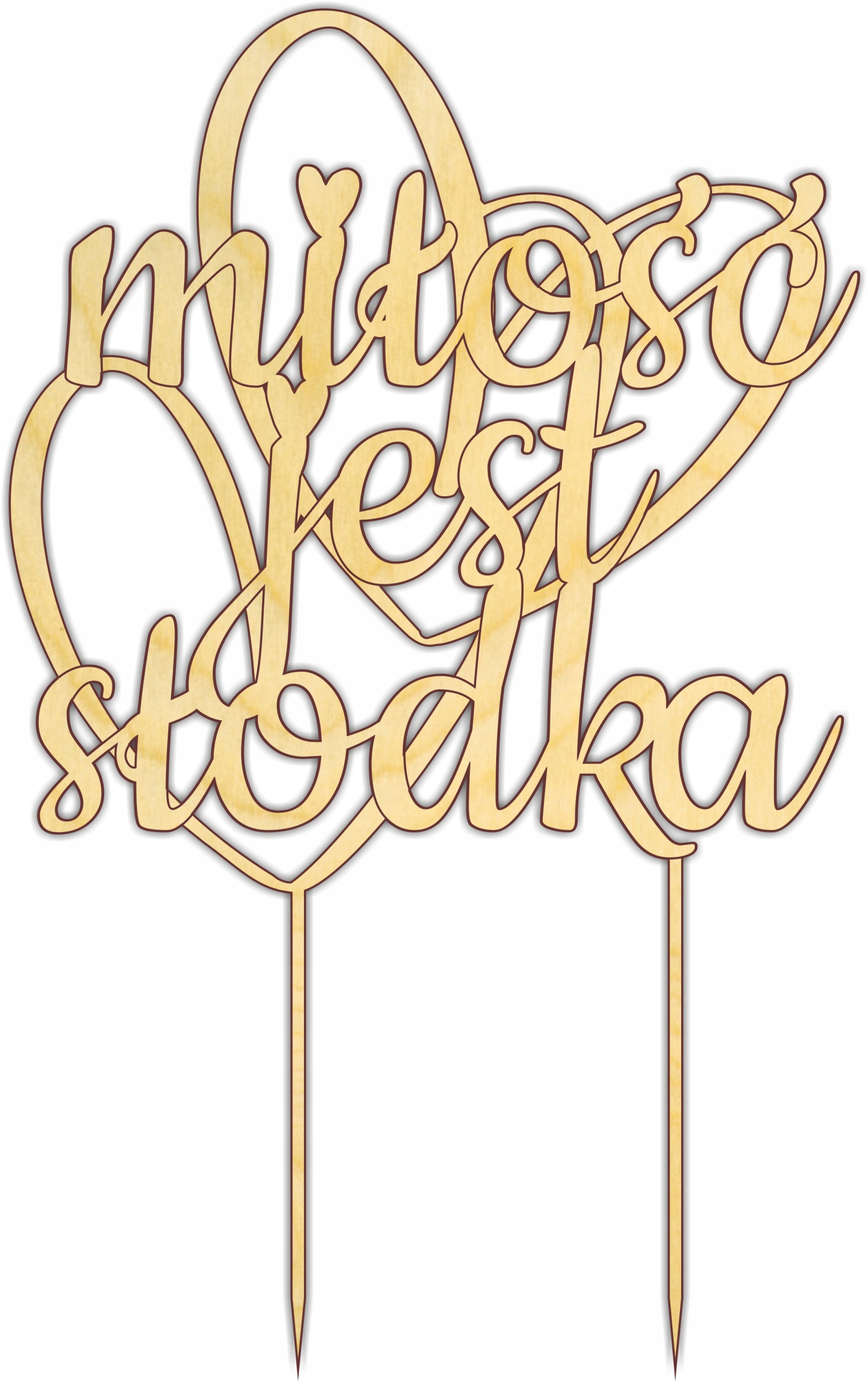 

Miłość Jest Słodka Topper na tort weselny Ślub 04