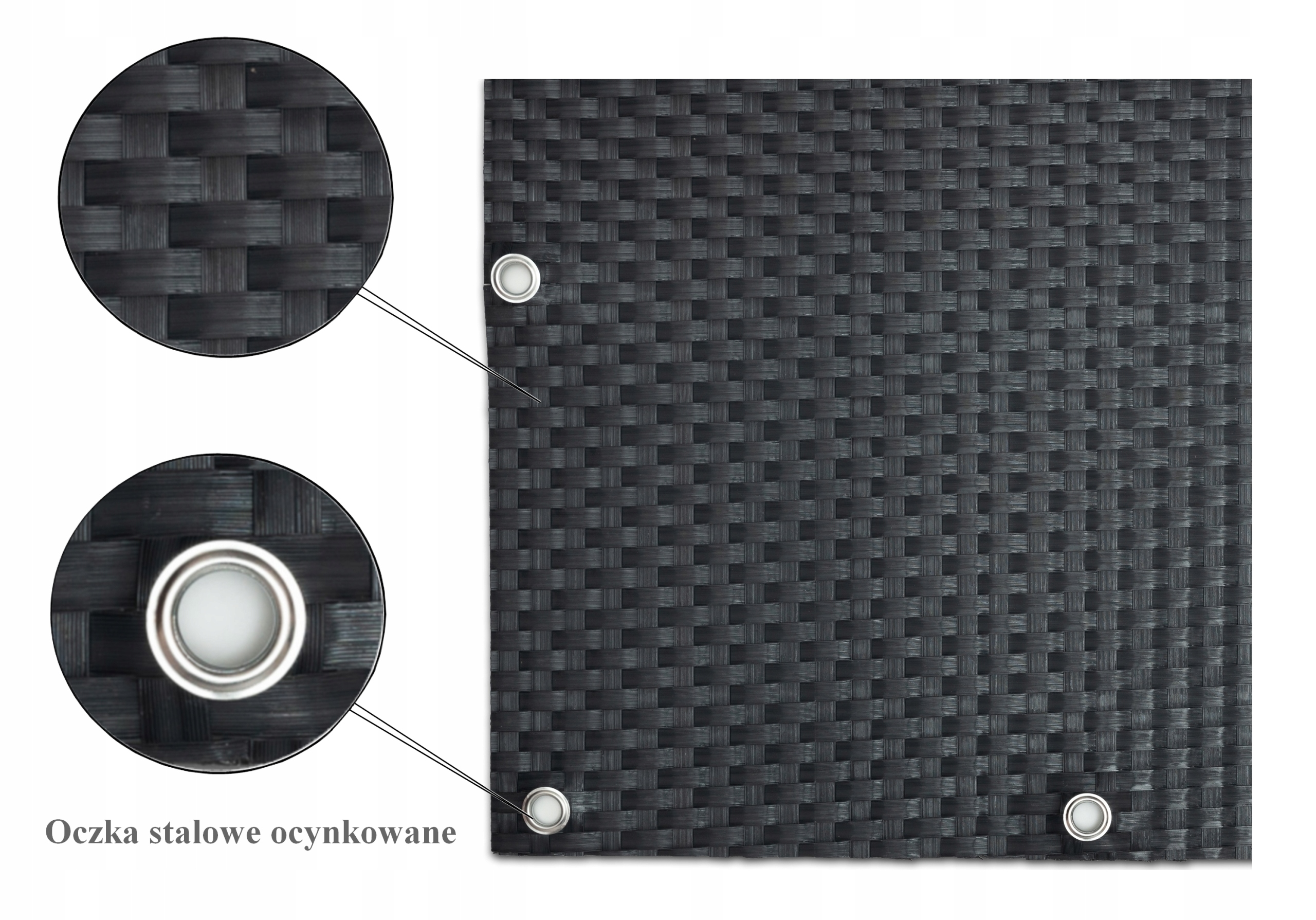 OSŁONA OCZKOWANA MATA BALKONOWA RD 03 TECHNORATTAN 1x5 m + OPASKI MONTAŻOWE Długość 500 cm