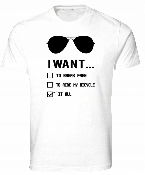 

Koszulka męska Freddie okulary I want it all