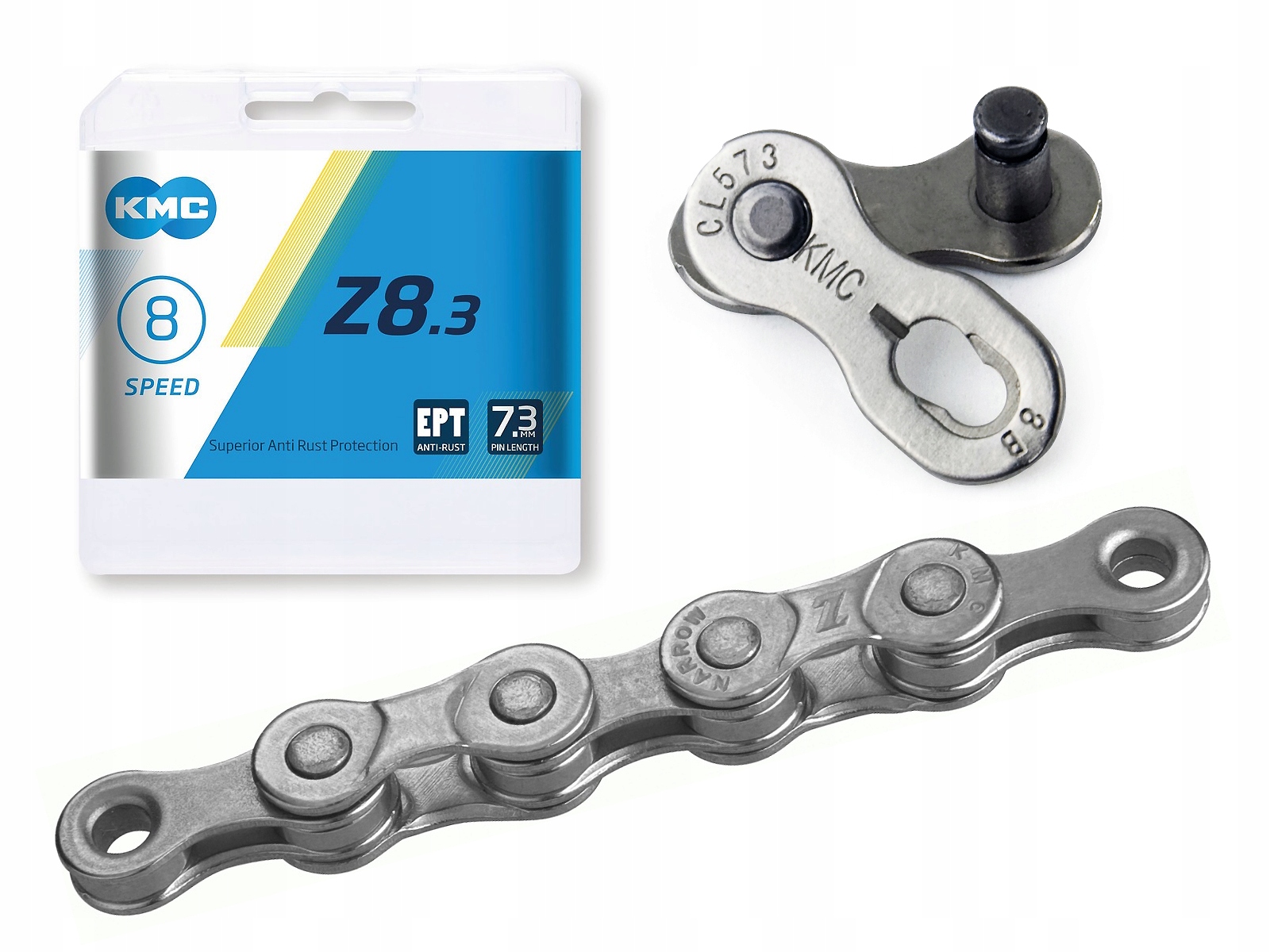 

Łańcuch Kmc Z8 Ept 114 ogniw, 7,3 mm, 6/7/8-rz.