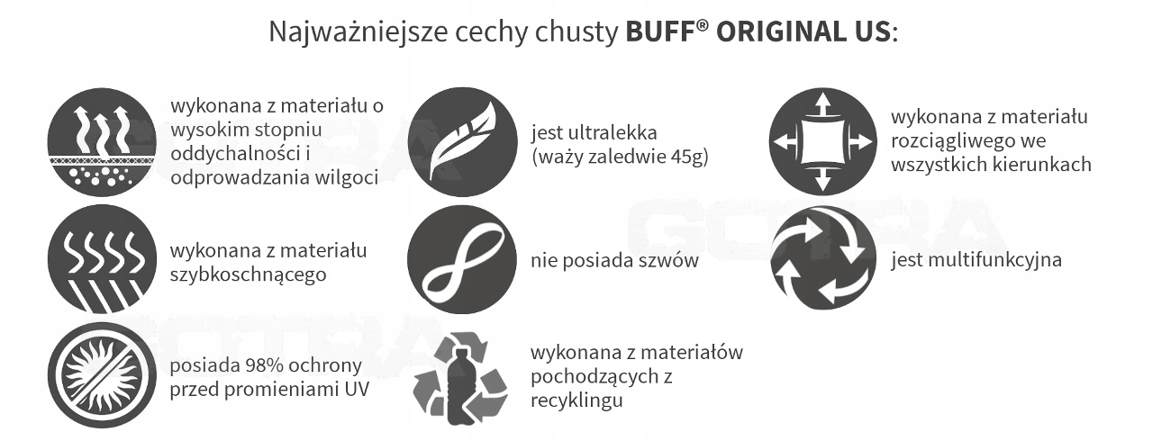 Chusta BUFF ORIGINAL US z filtrem UV Magic Eyes Pi Płeć uniseks