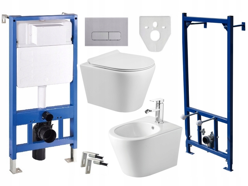 MEXEN ZESTAW RICO STELAŻ MISKA WC DESKA BIDET MATA