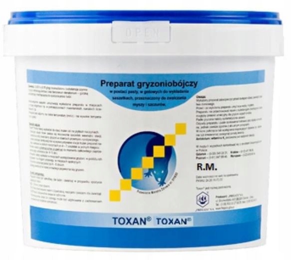 

Toxan Płatki 3kg Trutka Myszy Szczury Mumifikuje