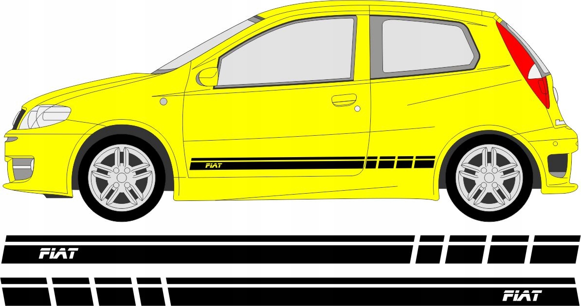 

Naklejki pasy na bok samochodu Fiat Punto 500 Tipo