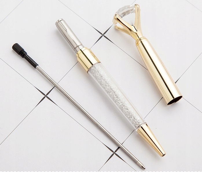 długopis Z DIAMENTEM i KRYSZTAŁKAMI złoty damski Rodzaj kulkowy