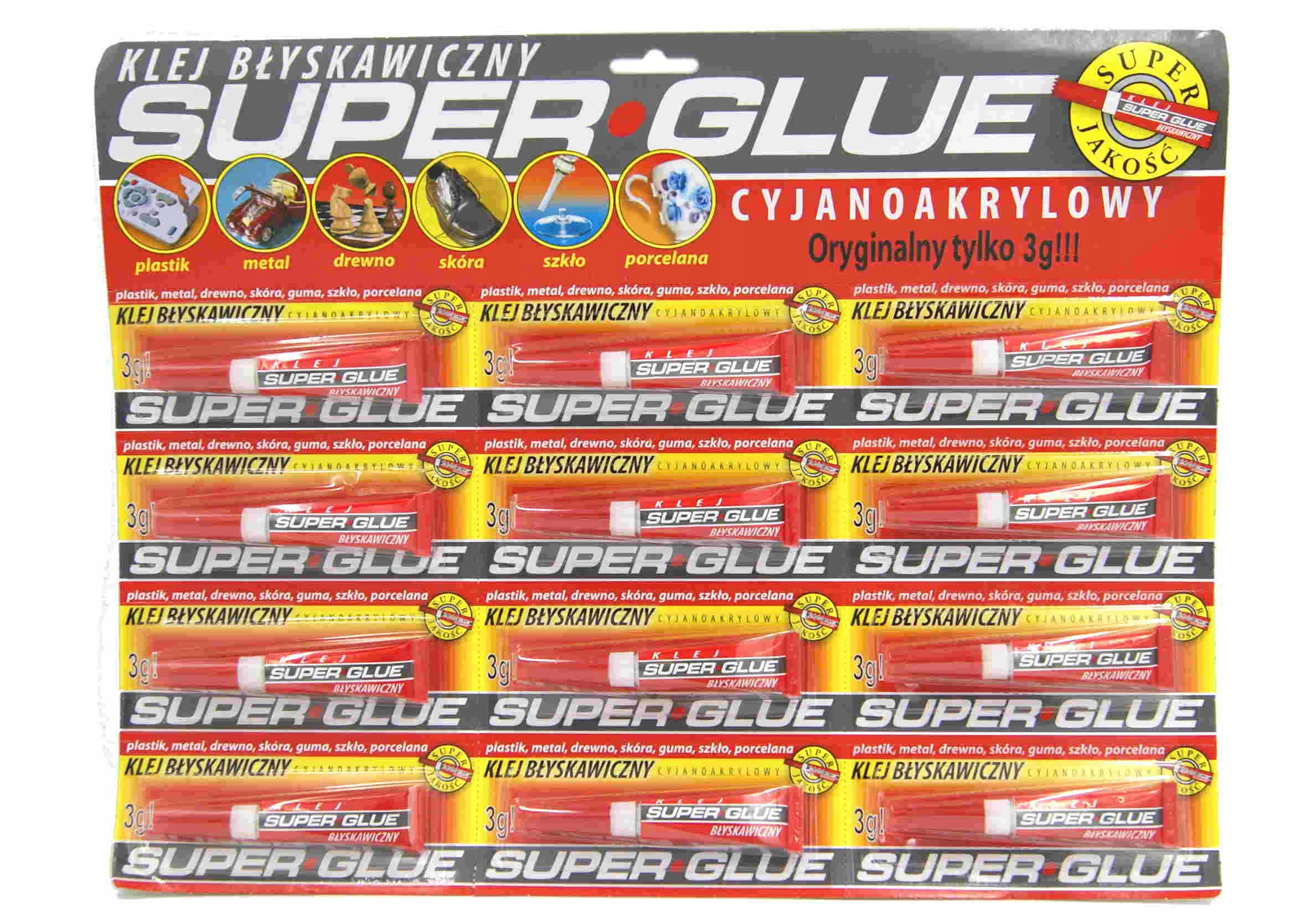 

Klej Błyskawiczny Glue 12 Sztuk 3G