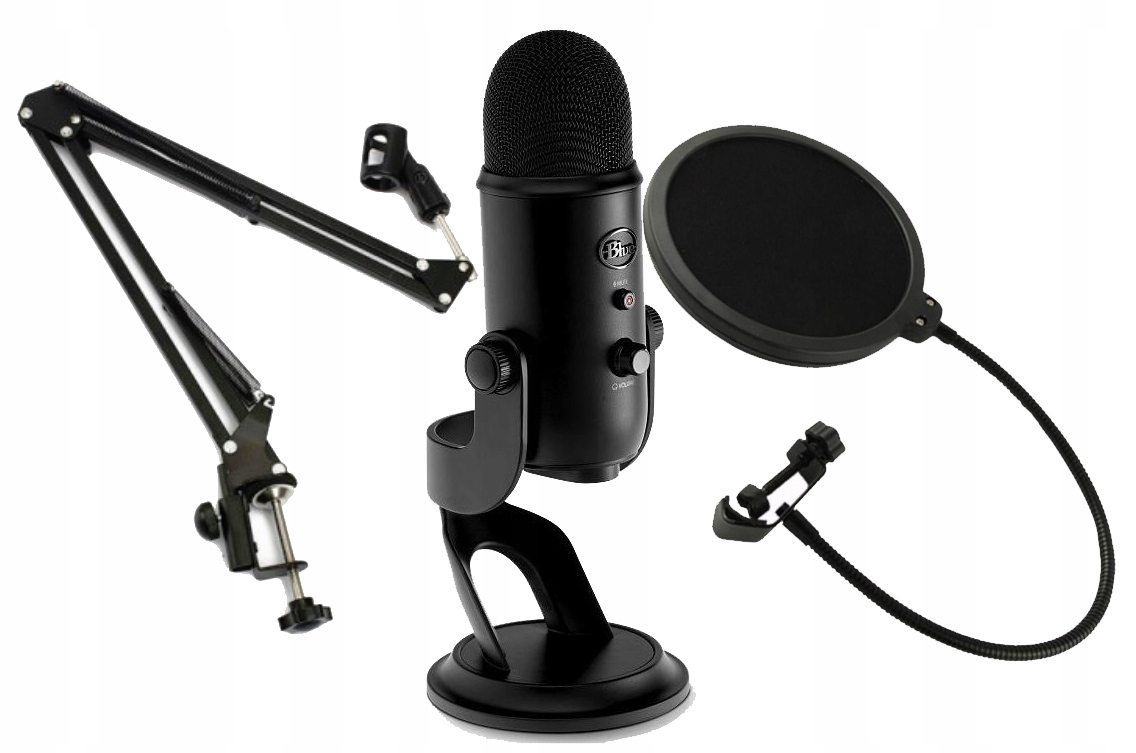 

Mikrofon Yeti Blackout Blue Statyw Pop Zestaw