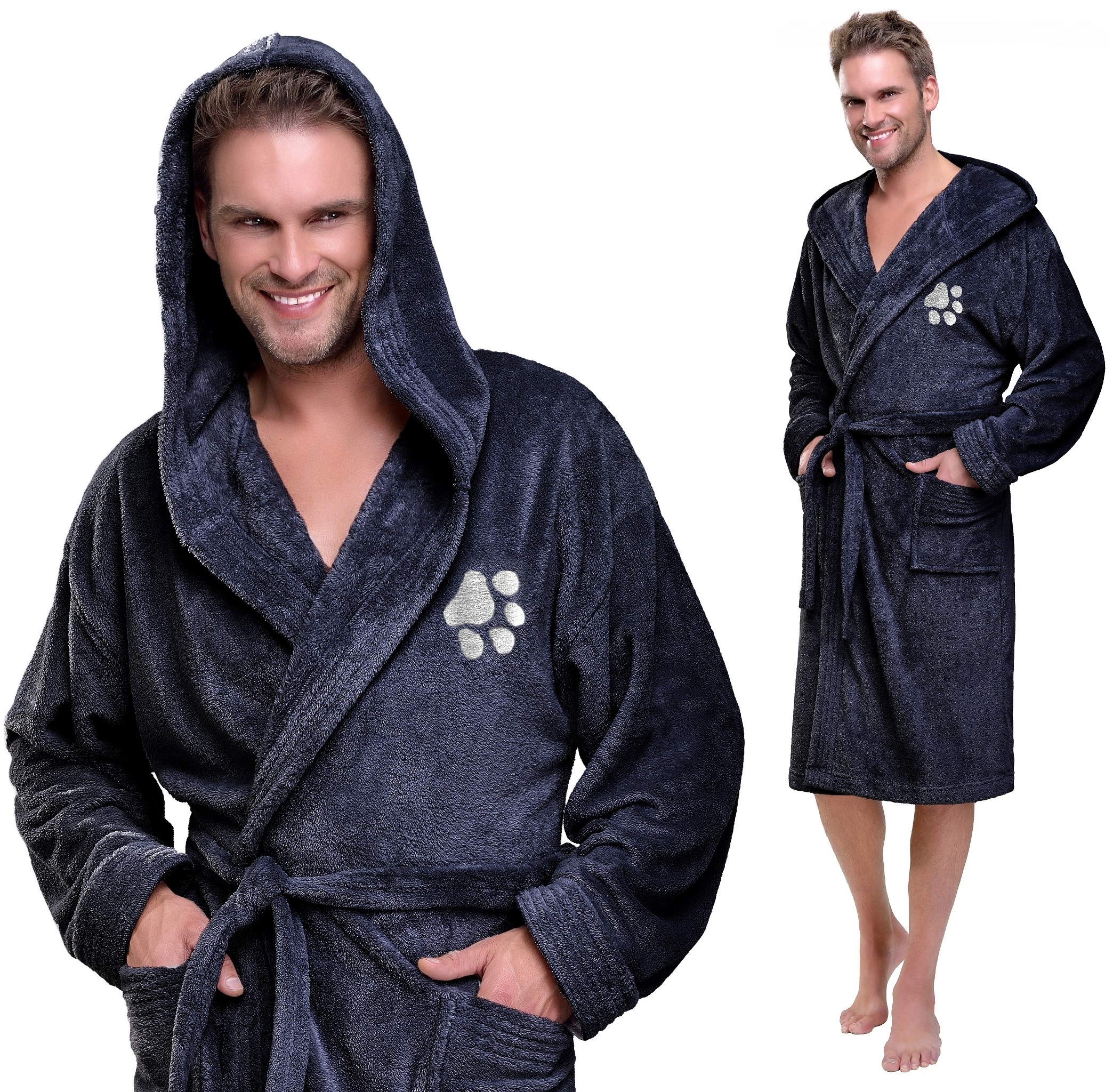 ŁAPKA SPORTOWY WYJĄTKOWY SZLAFROK MĘSKI KAPTUR XXL