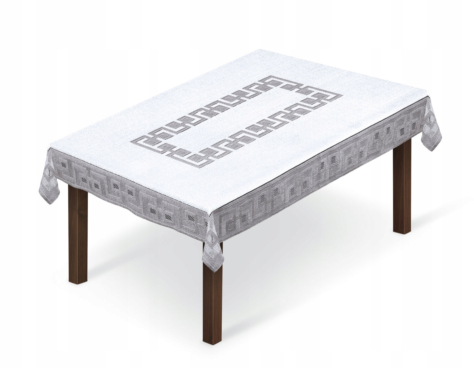 

Obrus żakardowy na stół 150x305 naturalny/szary