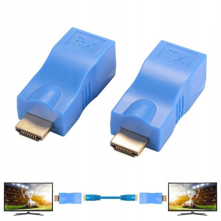 Extender Hdmi 30m przez złącze RJ45 cat 5e/6 Standard HDMI 1.4