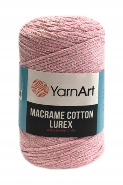 Macrame Cotton Lurex sznurek makrama 732 róż