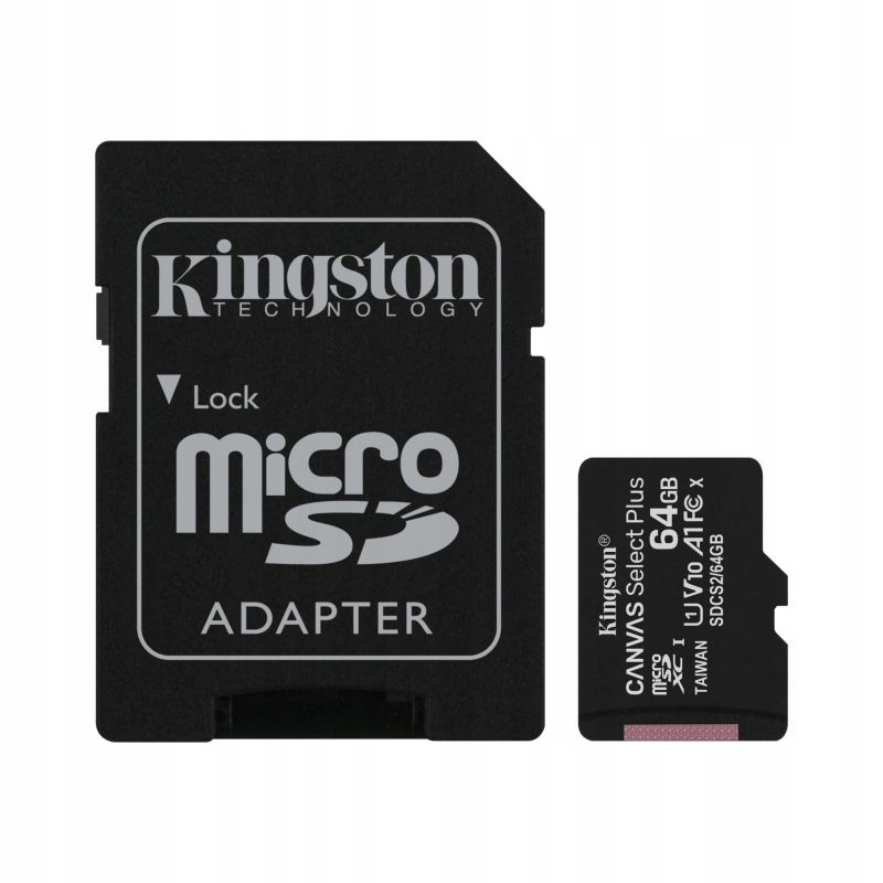 KINGSTON Karta pamięci 64GB MicroSD CL10 + Adapter Typ karty SDXC