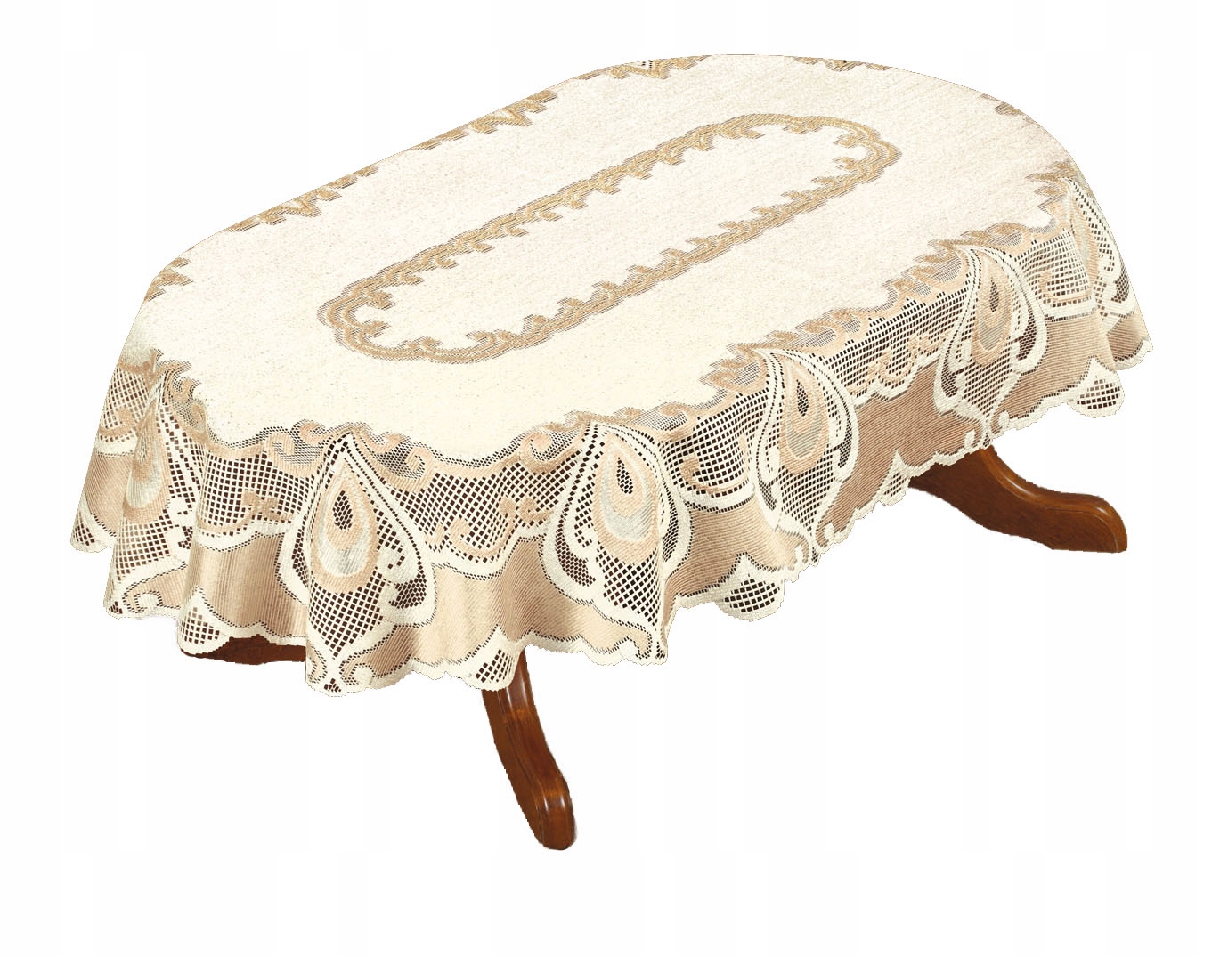 

Obrus żakardowy 120x220 krem/c.złoty 22252