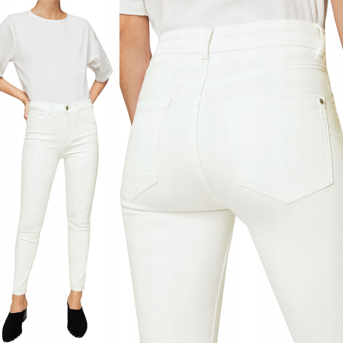 

Mango Noa Białe Jeansy Spodnie Jeans Rurki Xxs 32