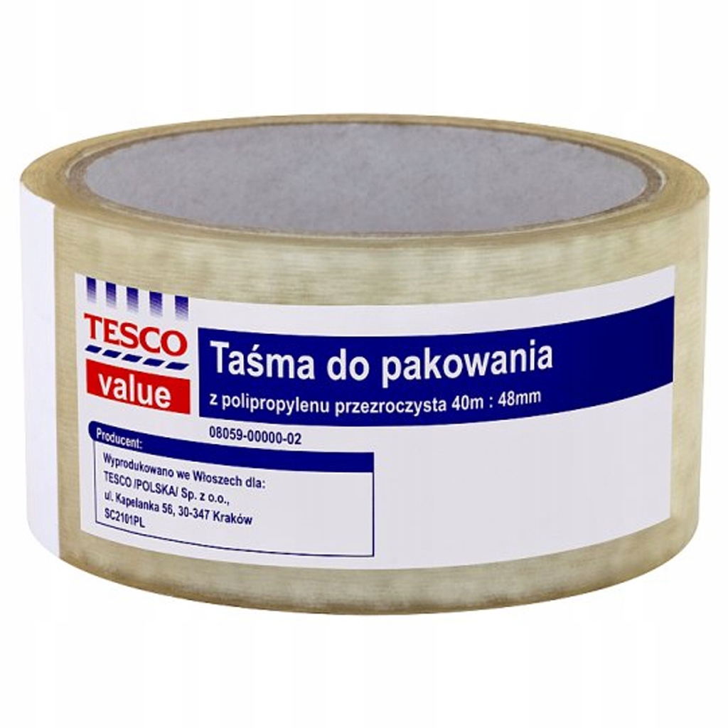 

Tesco Taśma Pakowa 40m/45mm Bezbarwna