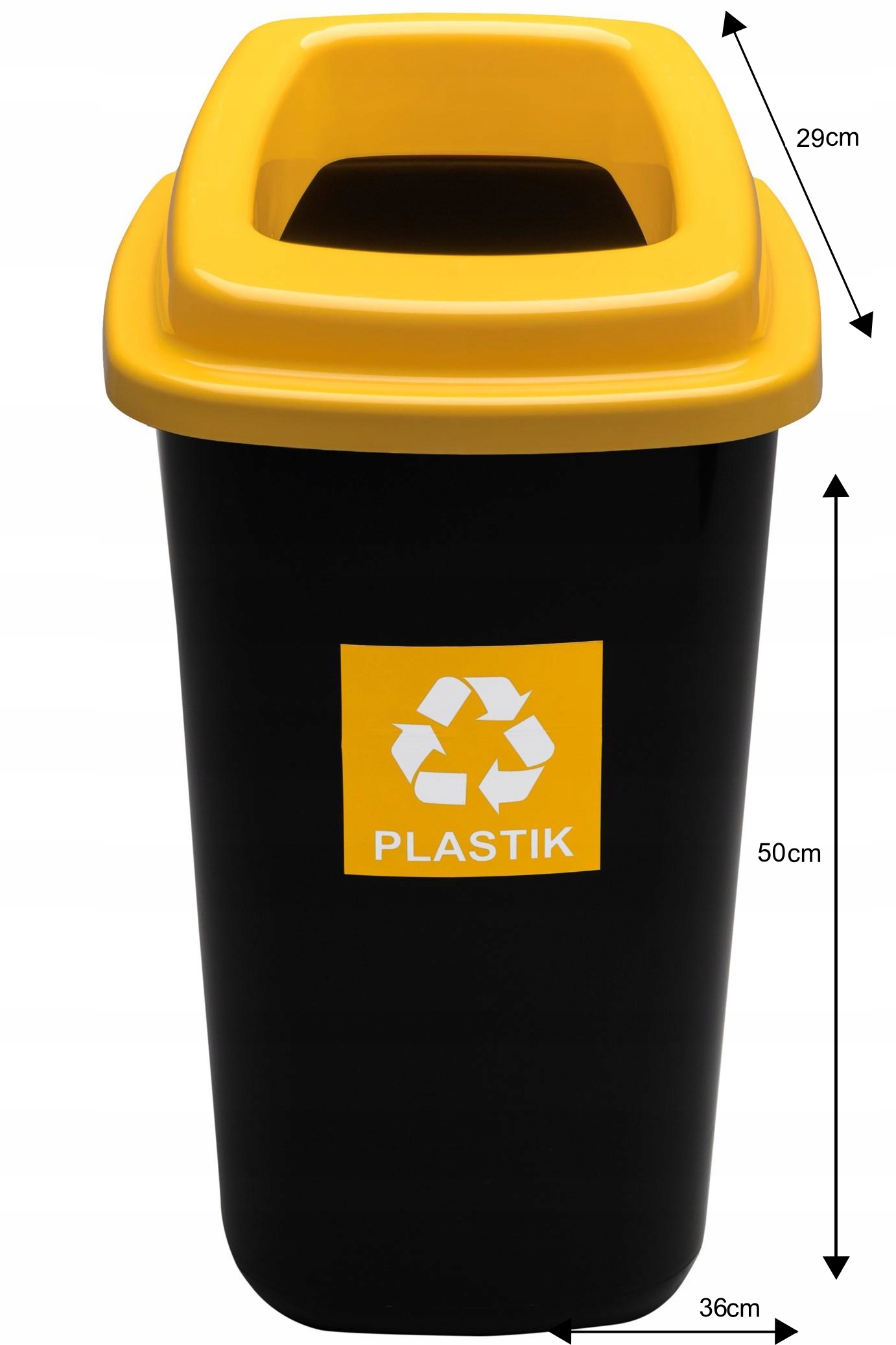 KOSZ DO SEGREGACJI ŚMIECI 28L ŻÓŁTY PLASTIK Marka Plafor