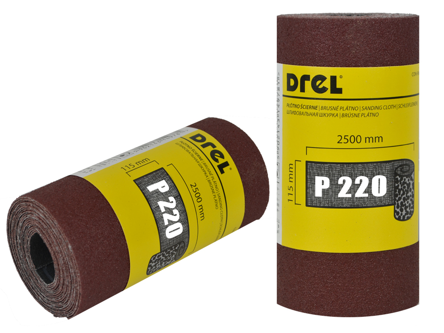 Papier ścierny rolka płótno ścierne w rolce 2.5mb x 115mm P220