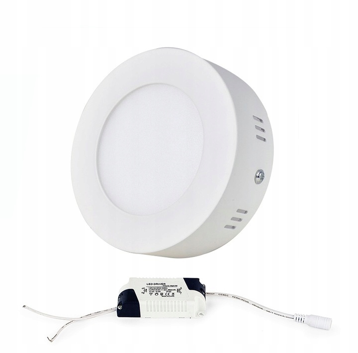 

Lampa Panel Led 12W Biała Zimna Okrągła Plafon