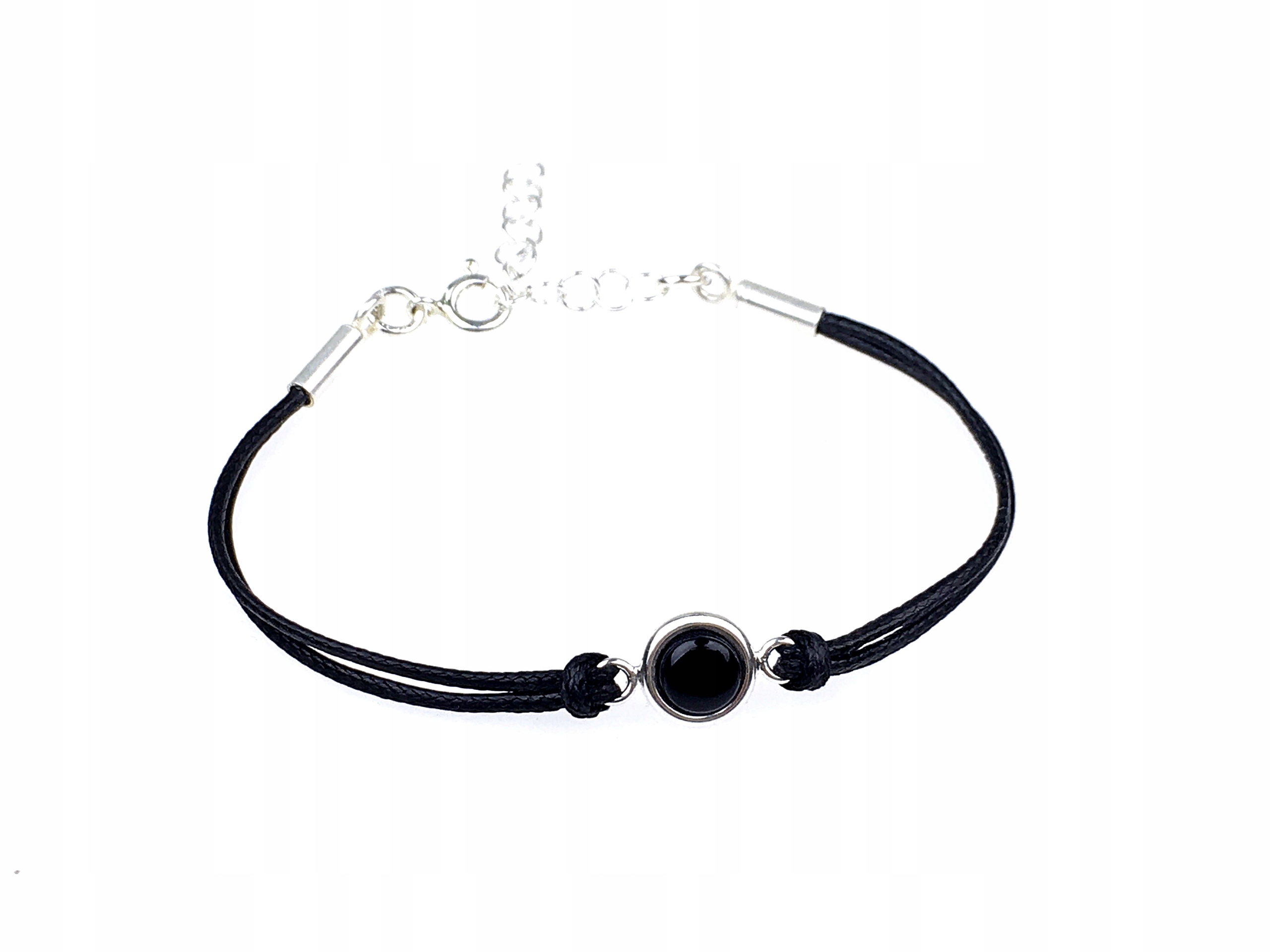 

srebrna bransoletka czarny onyks srebro pr925