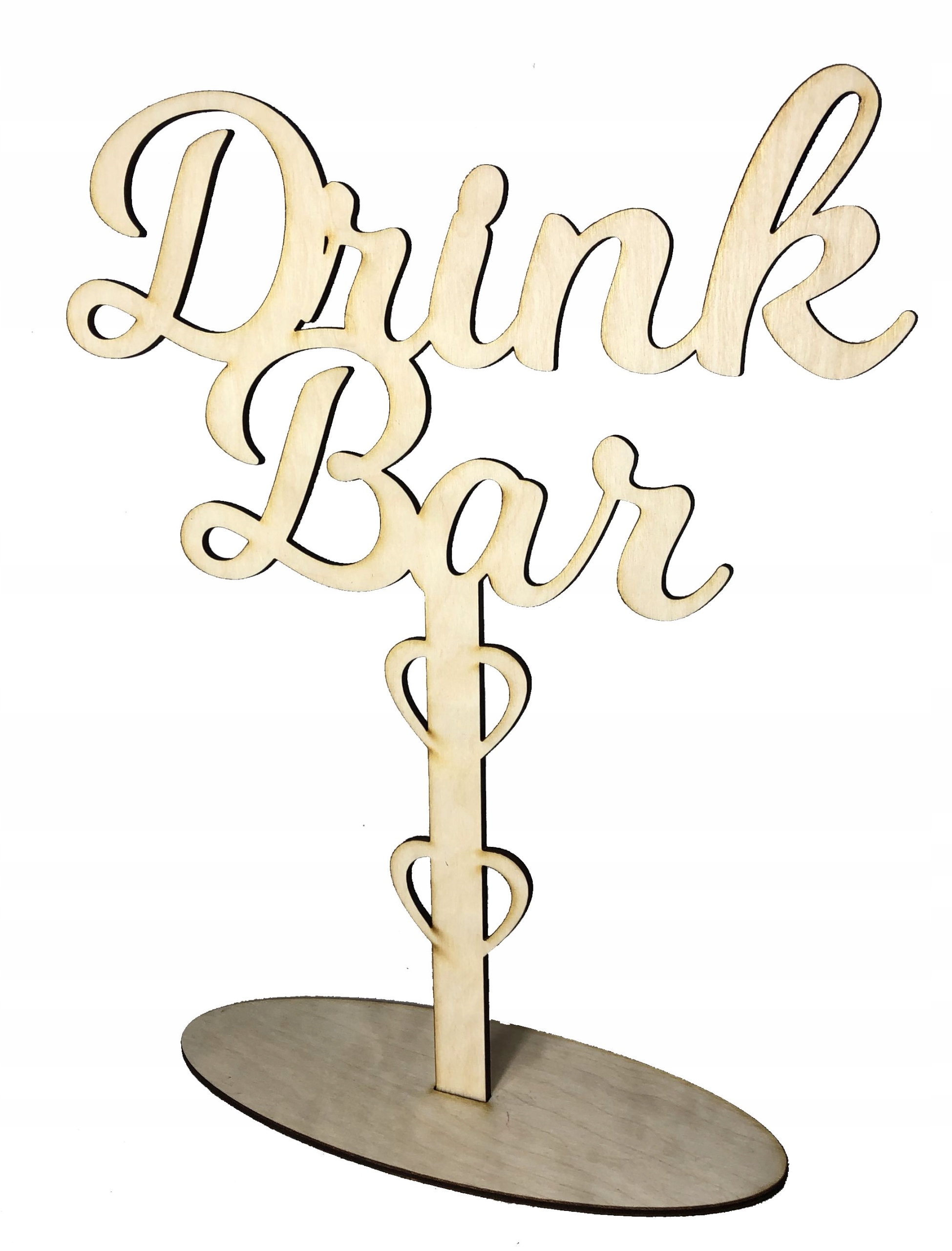 

Drewniany napis na podstawce Drink Bar wesele